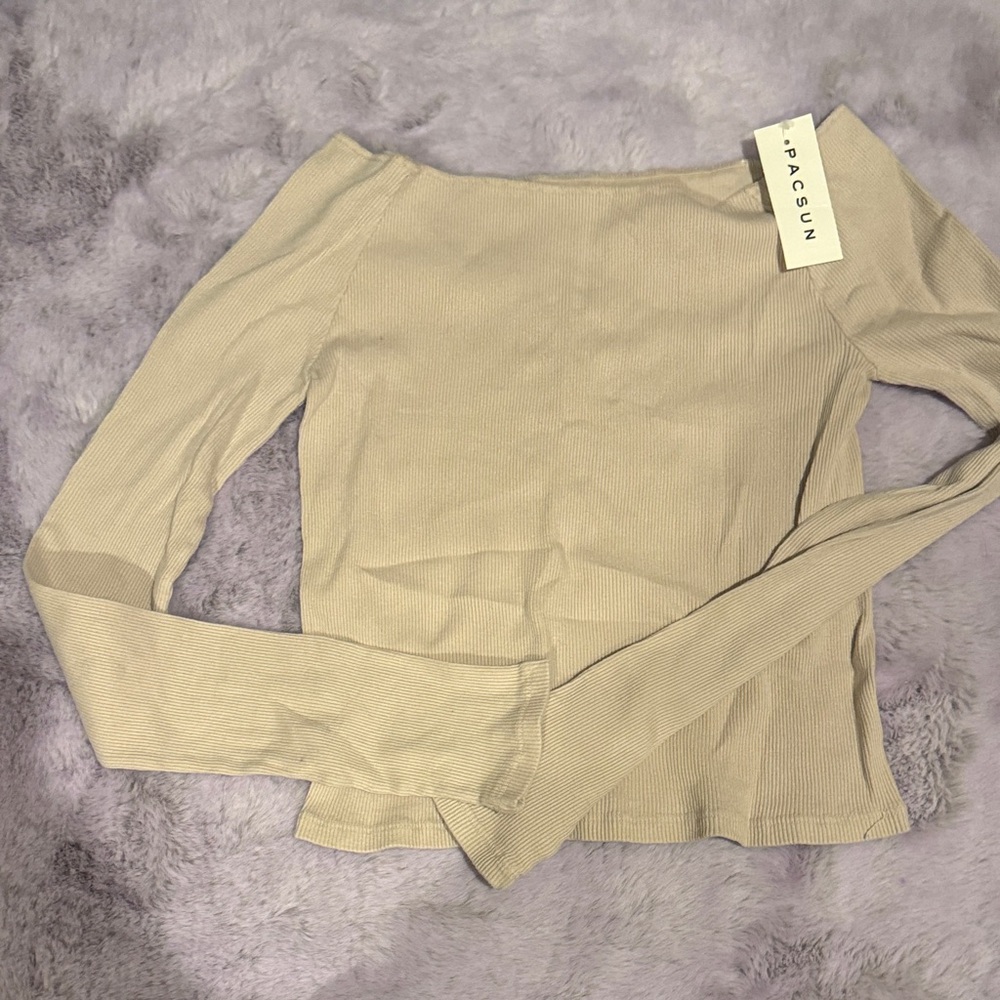 PacSun Beige Long Sleeve Top